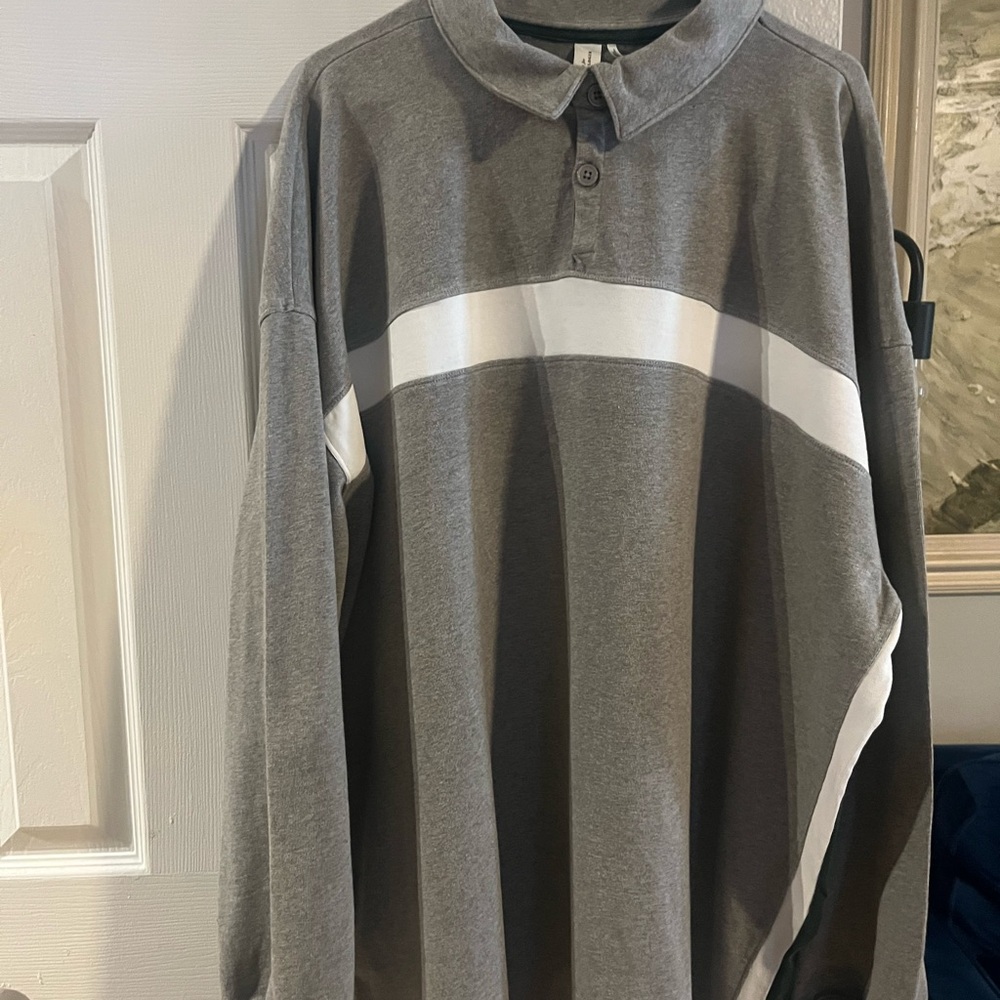 Gola Charcoal and White Long Sleeve Shirt Dress